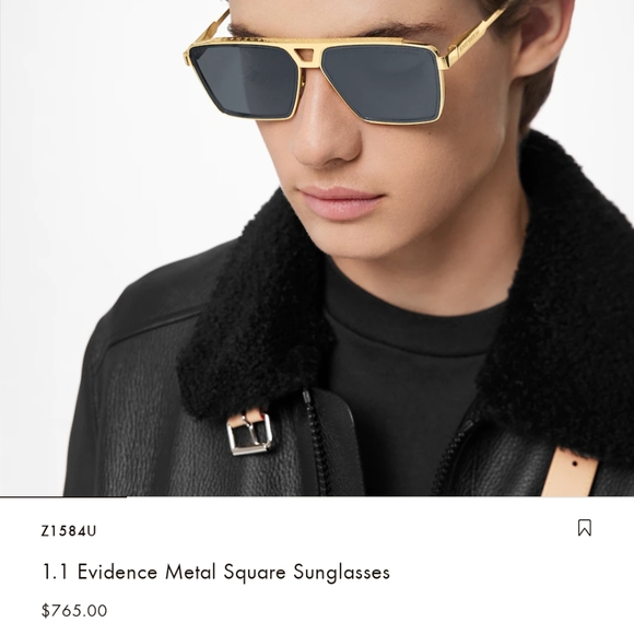 LOUIS VUITTON  1.1 Evidence Metal Square Sunglasses  Colors: Gold - Picture 5 of 7